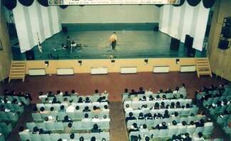 [여순사건 50주년 실태 조사 발표회] 발표 전 행사를 진행중인 모습