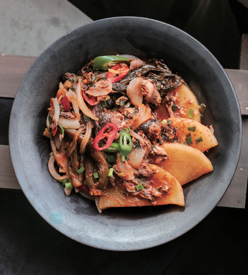 묵은 갓김치 꽁치조림