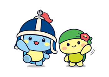 장군이와 오동이가 한손을 들어 인사하는 모습