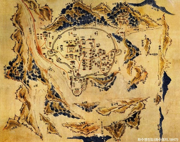 1847년 전라좌수영진도(좌수영지) 그림