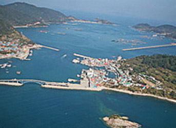 하늘에서 내려다본 거문도 전경
