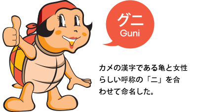 여수시 캐릭터 구니-한자의 거북 구자와 여성스런 호칭의 '니'를 합한 이름