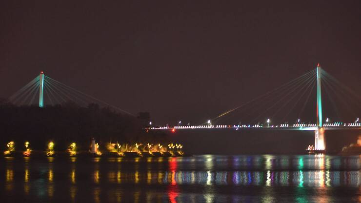 돌산대교의 멋진야경