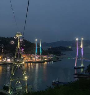 여수 케이블카에서 바라본 밤 바다의 야경