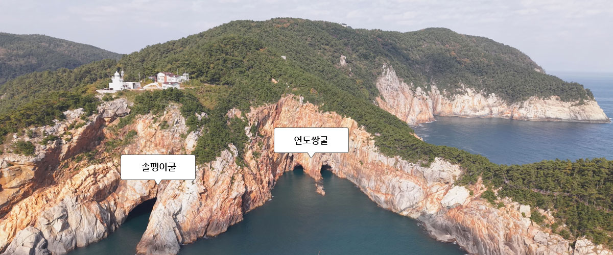 솔팽이굴, 연도쌍굴 표시