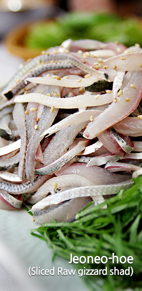 Jeoneo-hoe (Sliced Raw gizzard shad)/grill
