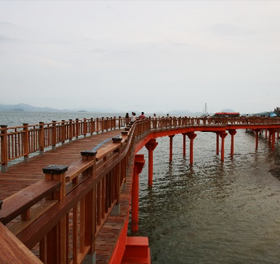 아침에 찍은 소호동동다리의 모습