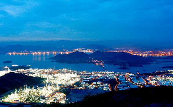 여수국가산업단지의 아름다운 야경