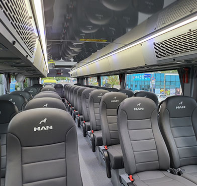 시티투어버스의 내부모습