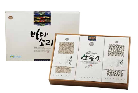 바다소리 보람 홍보선물세트이미지 세멸,생돌김,중멸 세트가 담겨져있다.